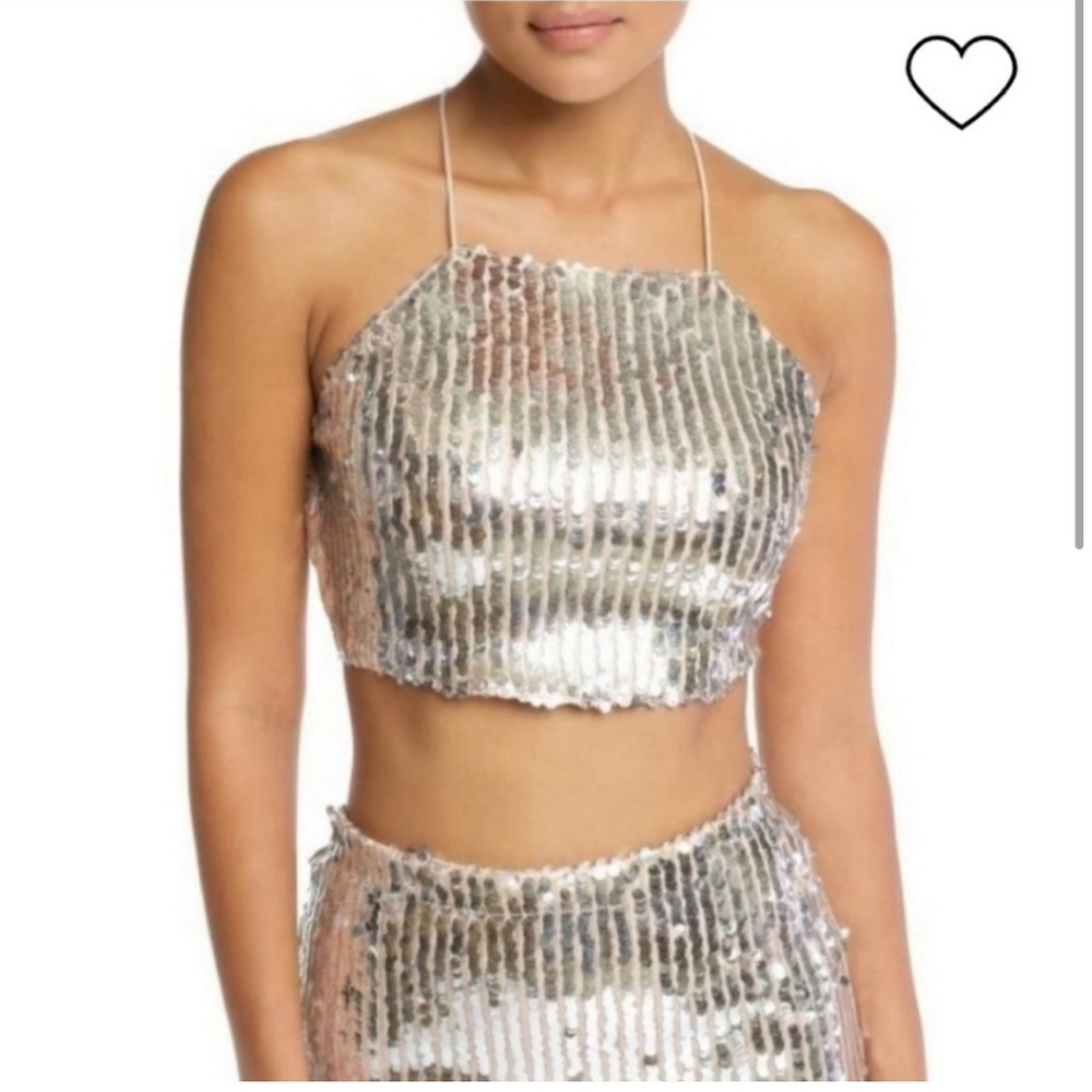 NET GORGEOUS SEQUINED CROP TOP